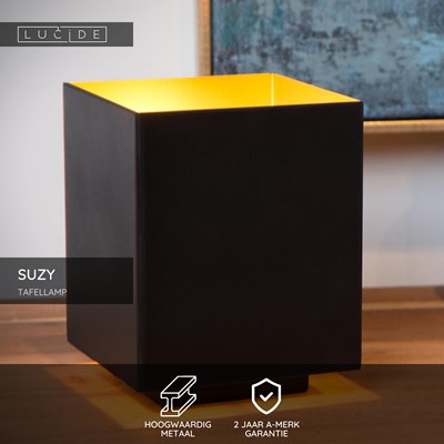 Lucide SUZY - Tafellamp - 1xE14 - Zwart
